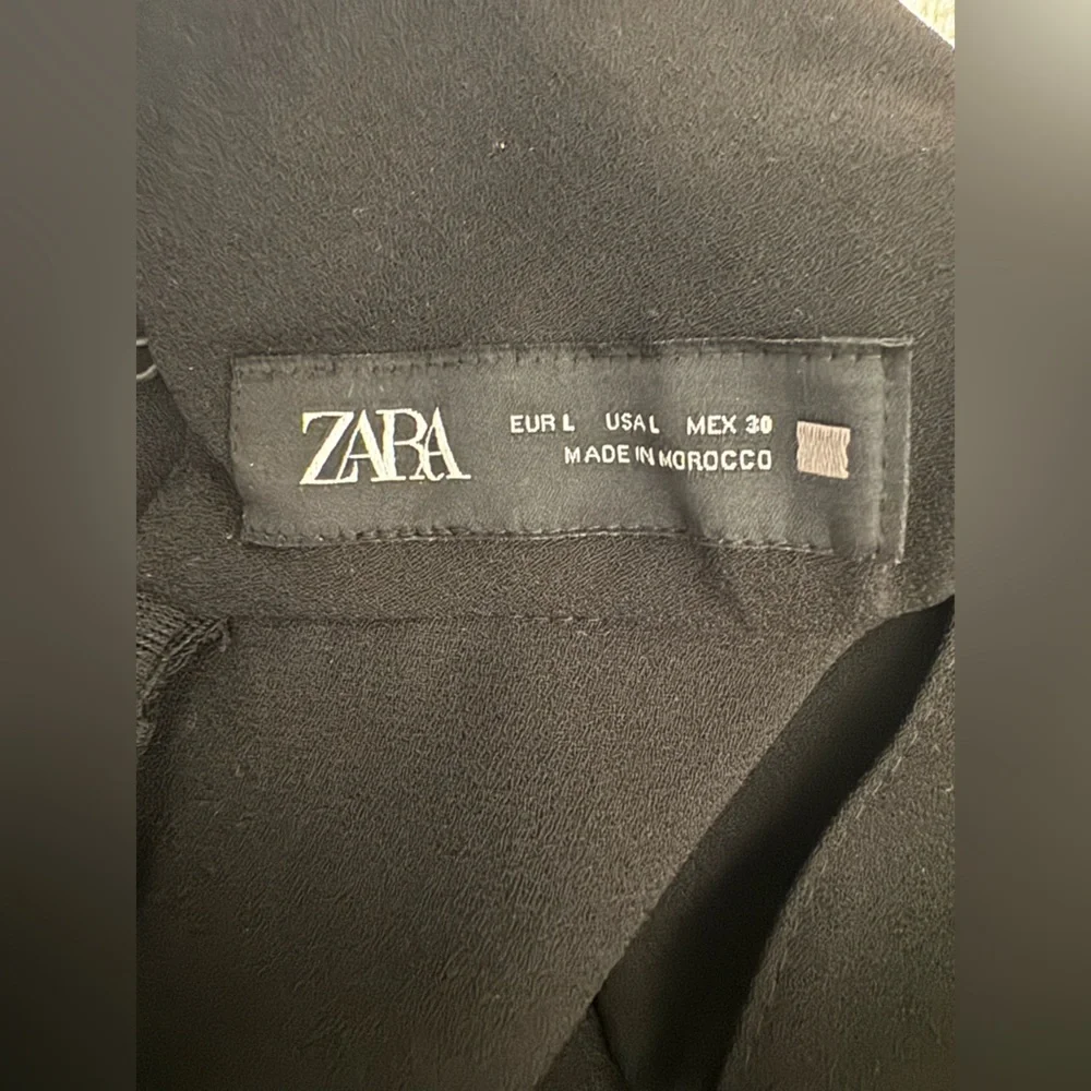 🖤 ZARA Black Choker Neck Long Sleeve Mini Dress – Size L| Sleek & Sexy - Picture 7 of 7